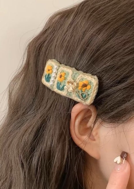 Crochet Sunflower Hairpin