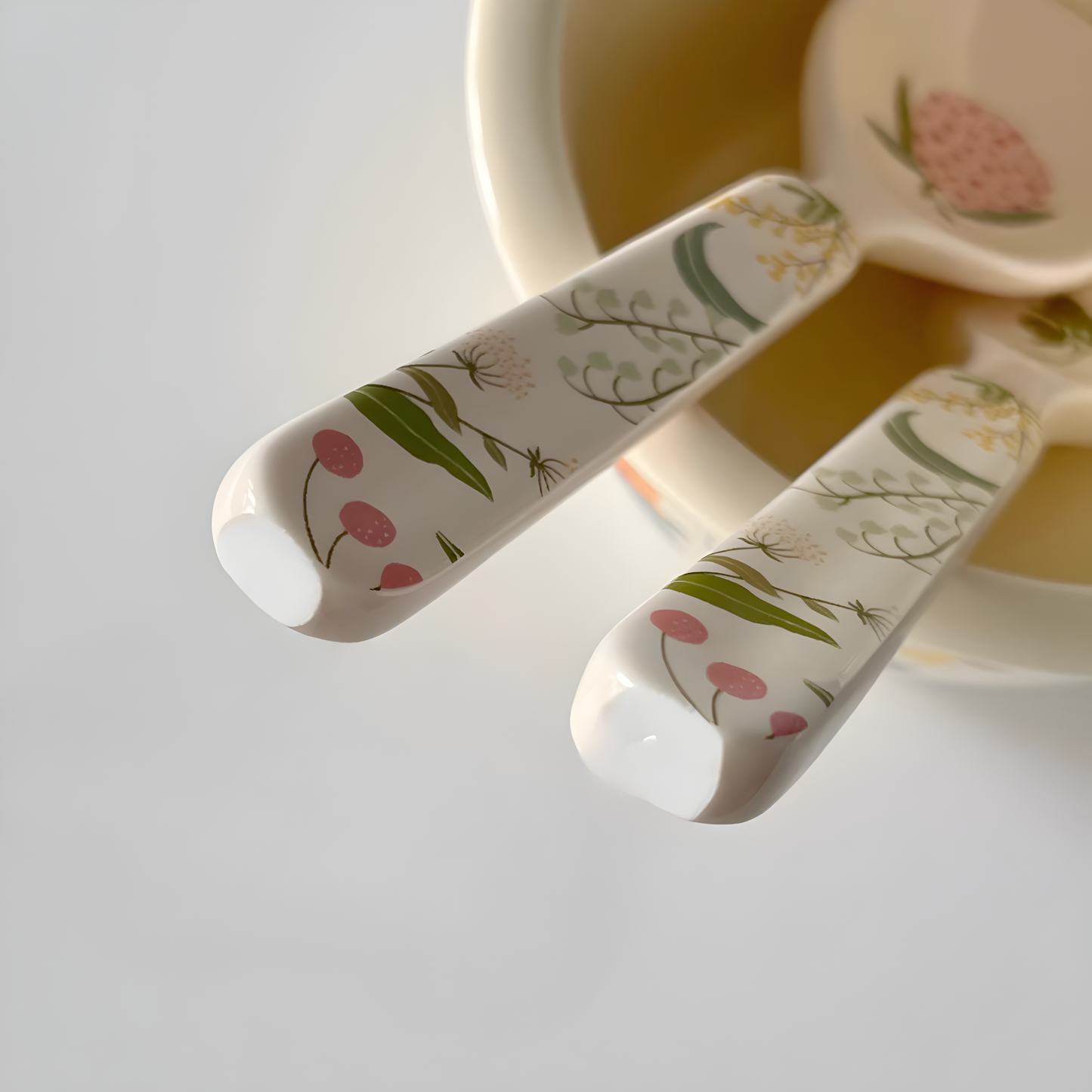 Botanical Ceramic Spoon & Fork