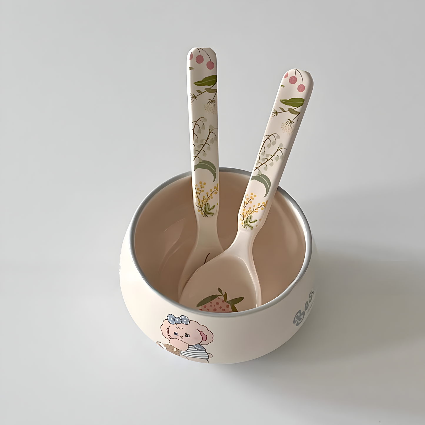 Botanical Ceramic Spoon & Fork