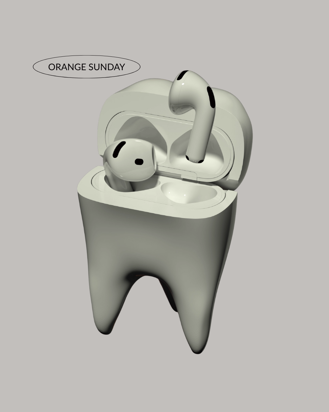 White Tooth AirPods Case