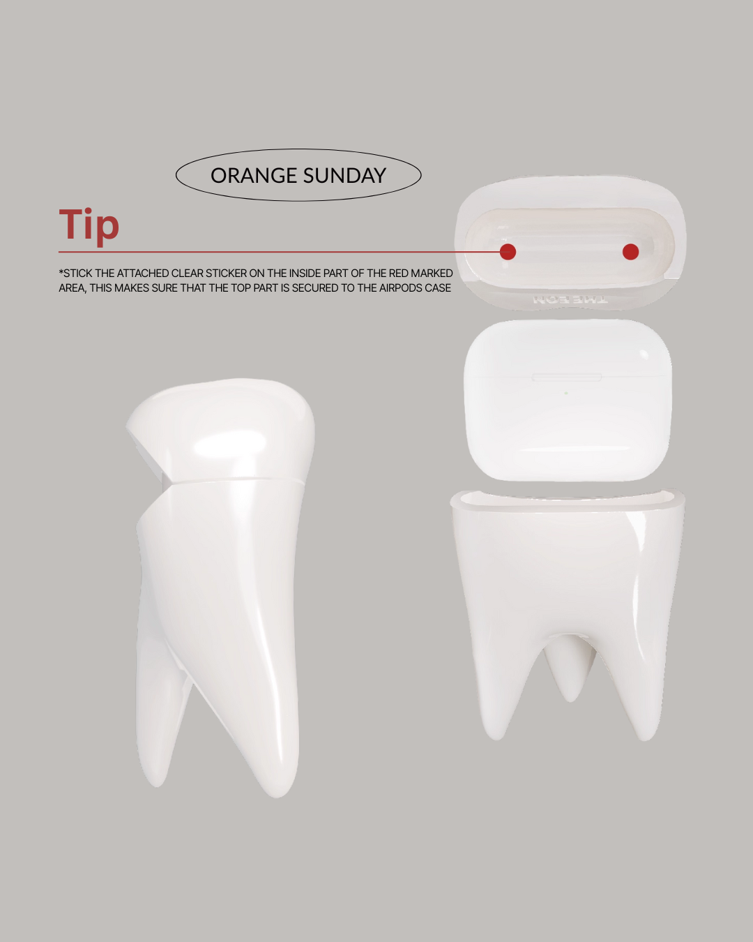 White Tooth AirPods Case